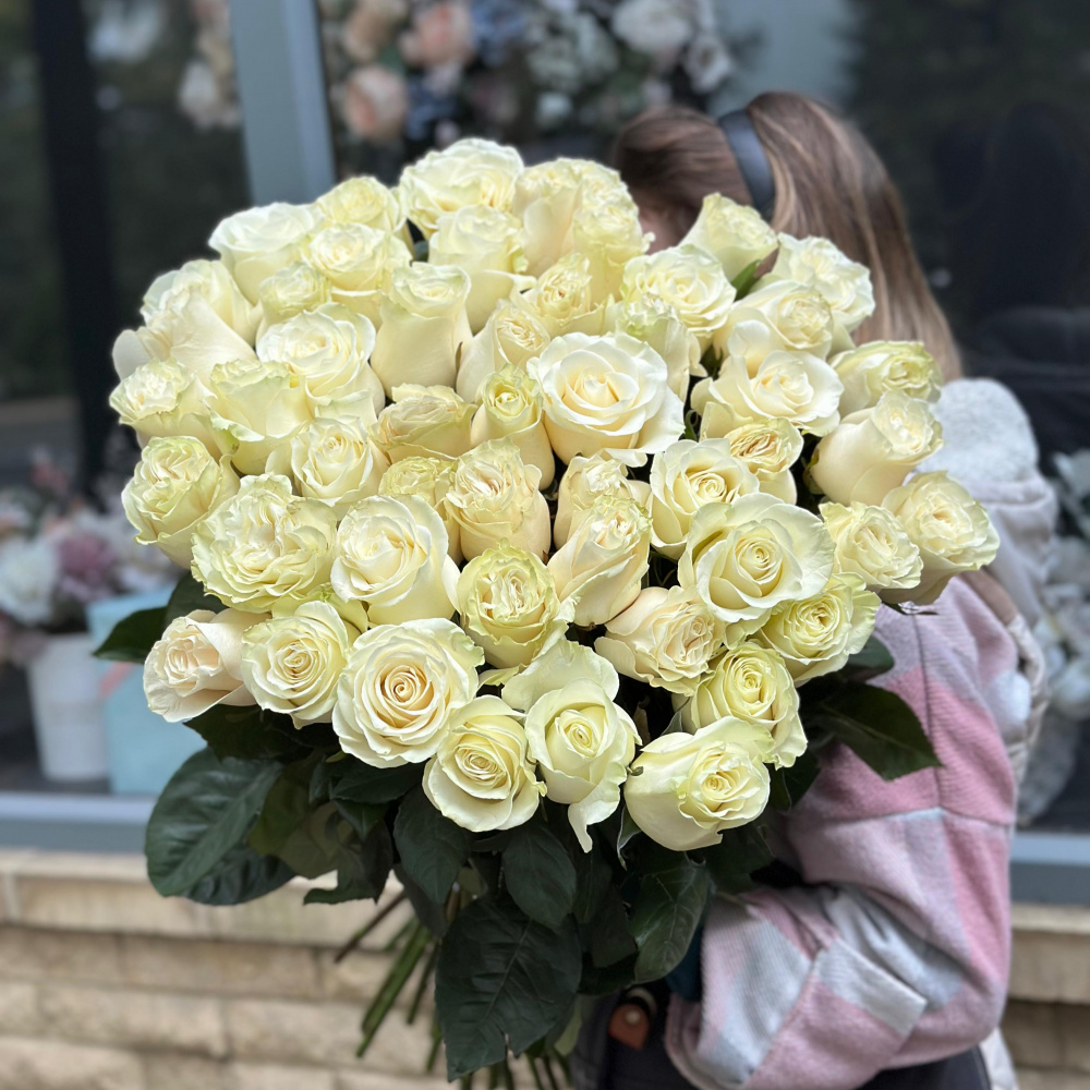 Букет из 51 голландской белой розы